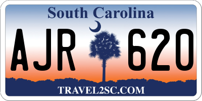 SC license plate AJR620