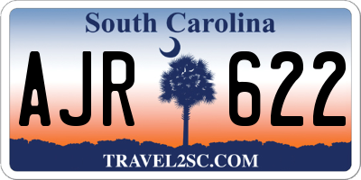 SC license plate AJR622