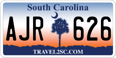 SC license plate AJR626