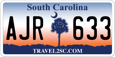 SC license plate AJR633