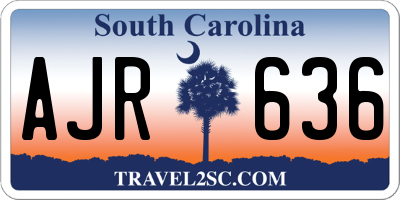 SC license plate AJR636