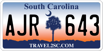 SC license plate AJR643