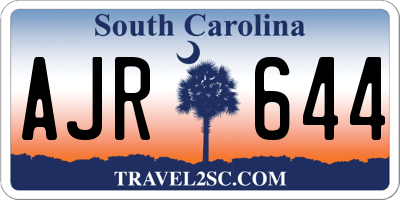 SC license plate AJR644