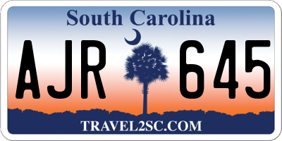 SC license plate AJR645