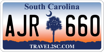 SC license plate AJR660