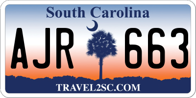 SC license plate AJR663