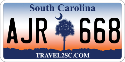 SC license plate AJR668