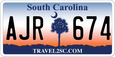 SC license plate AJR674