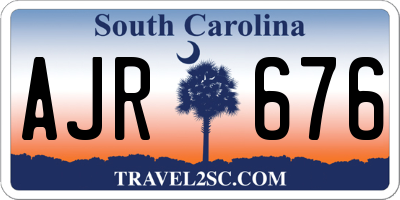 SC license plate AJR676