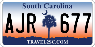 SC license plate AJR677
