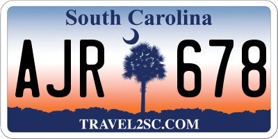 SC license plate AJR678