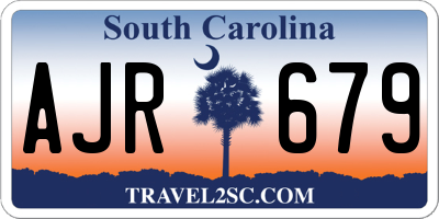 SC license plate AJR679