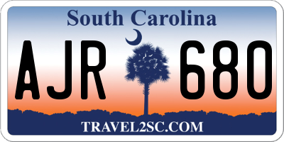 SC license plate AJR680