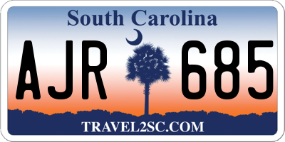 SC license plate AJR685