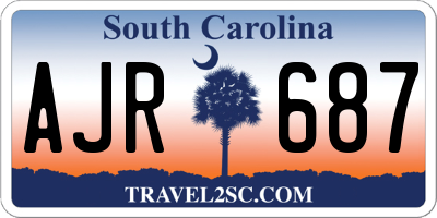 SC license plate AJR687