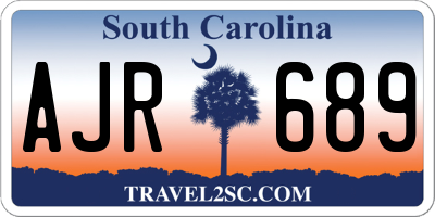 SC license plate AJR689