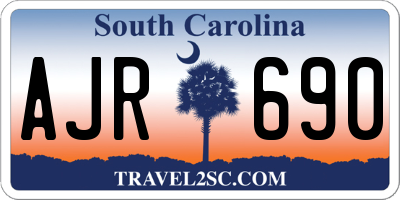 SC license plate AJR690