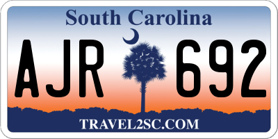 SC license plate AJR692