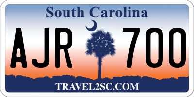 SC license plate AJR700