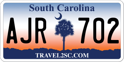 SC license plate AJR702