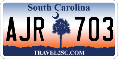 SC license plate AJR703