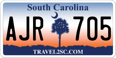 SC license plate AJR705