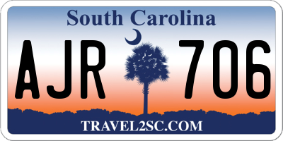 SC license plate AJR706
