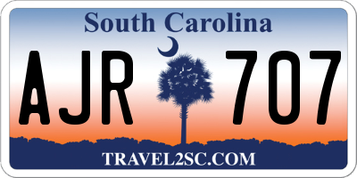 SC license plate AJR707