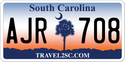 SC license plate AJR708