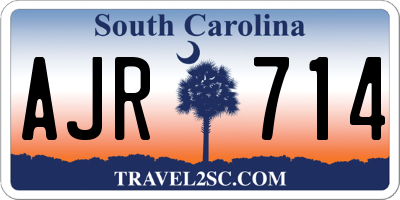 SC license plate AJR714