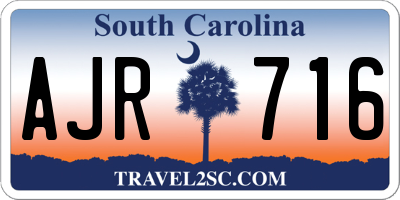 SC license plate AJR716