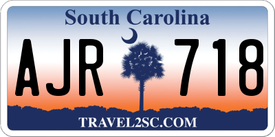 SC license plate AJR718