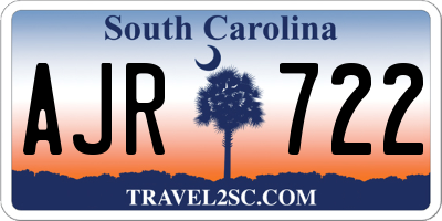 SC license plate AJR722