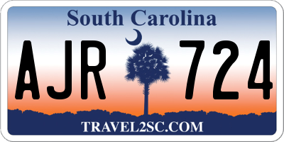 SC license plate AJR724