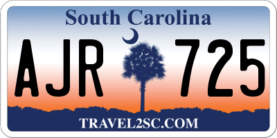 SC license plate AJR725