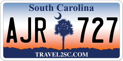 SC license plate AJR727