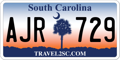 SC license plate AJR729