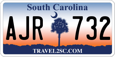 SC license plate AJR732