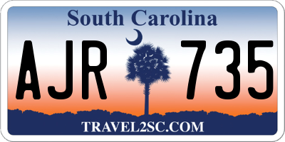 SC license plate AJR735
