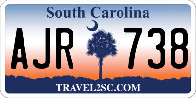 SC license plate AJR738