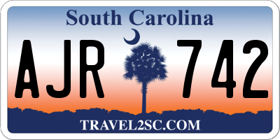 SC license plate AJR742