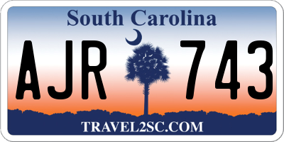 SC license plate AJR743