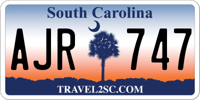 SC license plate AJR747