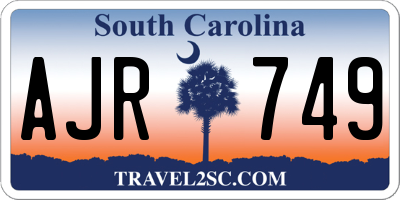 SC license plate AJR749