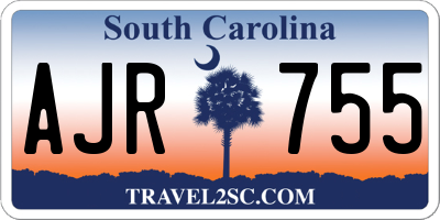 SC license plate AJR755
