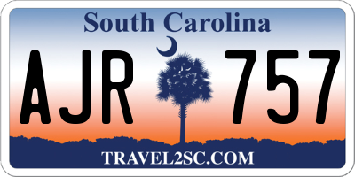 SC license plate AJR757
