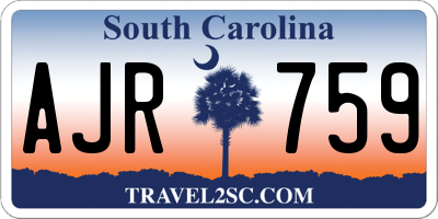 SC license plate AJR759