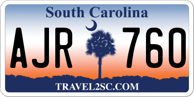 SC license plate AJR760