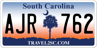 SC license plate AJR762