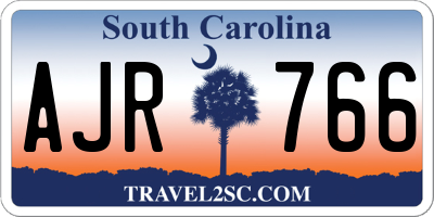 SC license plate AJR766